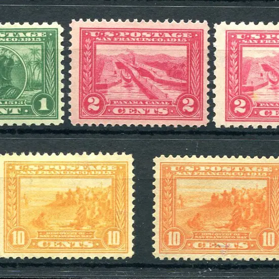 1915 Panama Pacific Expo set incl both perfs of ...