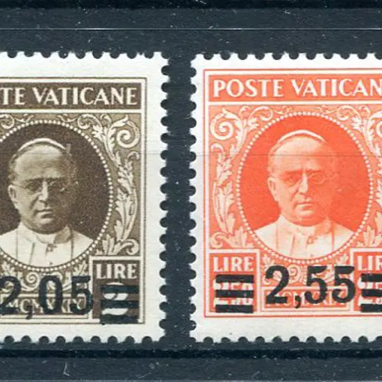 1934 Pope Pius XI surcharges set of 6. Fine MLH ...