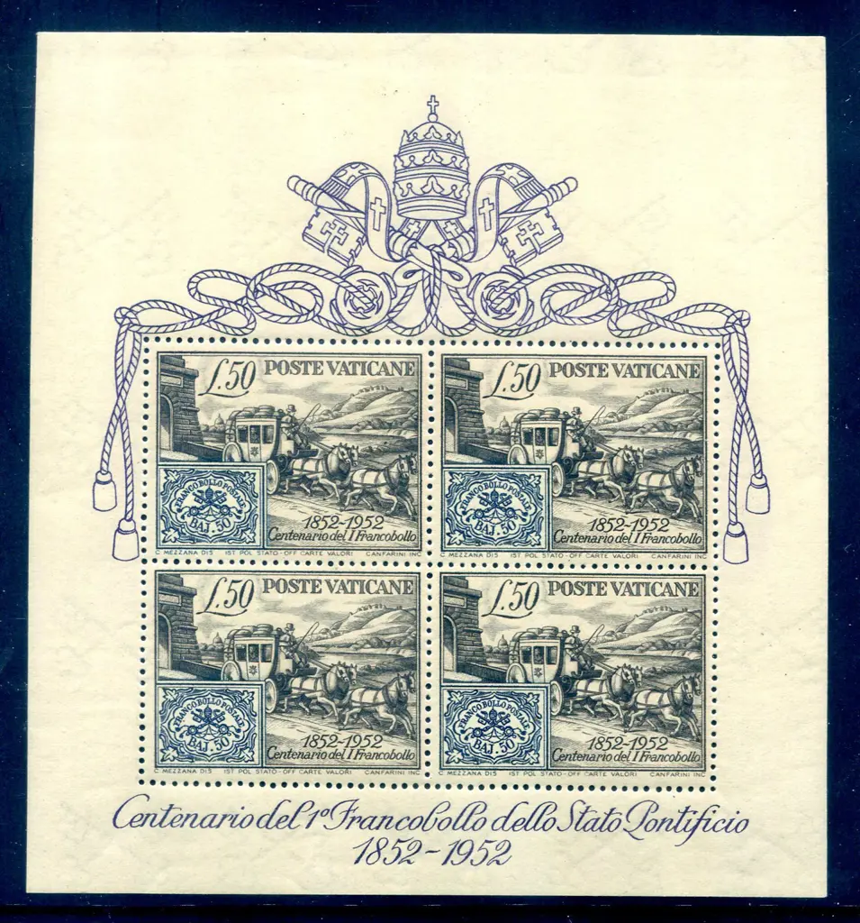 1952 Stamp Centenary M/S. Fine MUH. SG MS176a, ... Image 1++