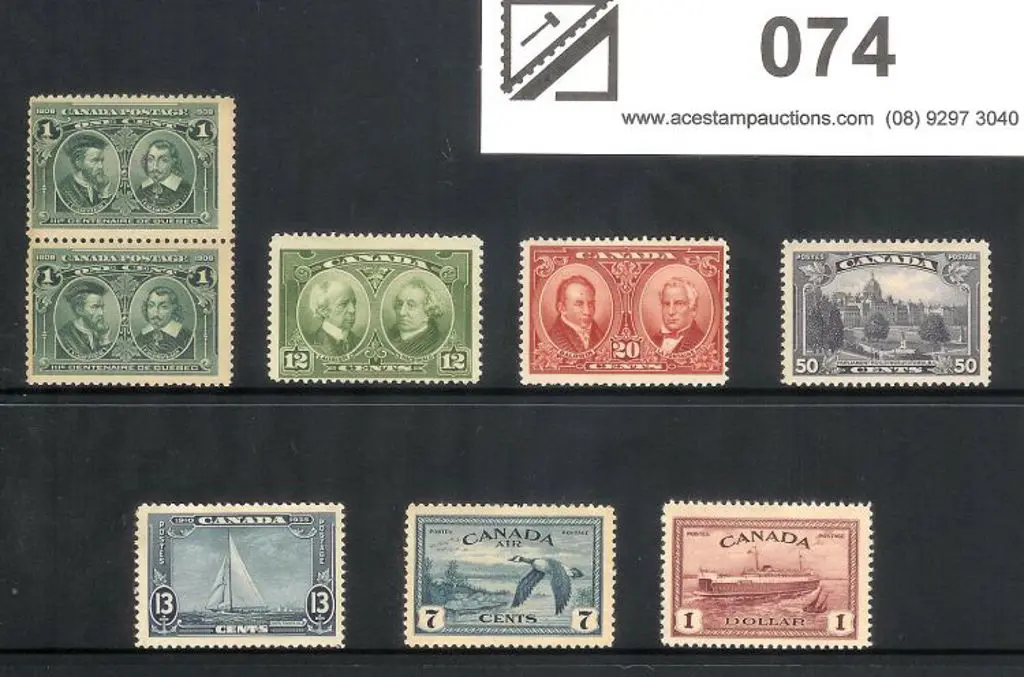 Canada Selection on stockcard incl. 1908 1c ... Image 1++