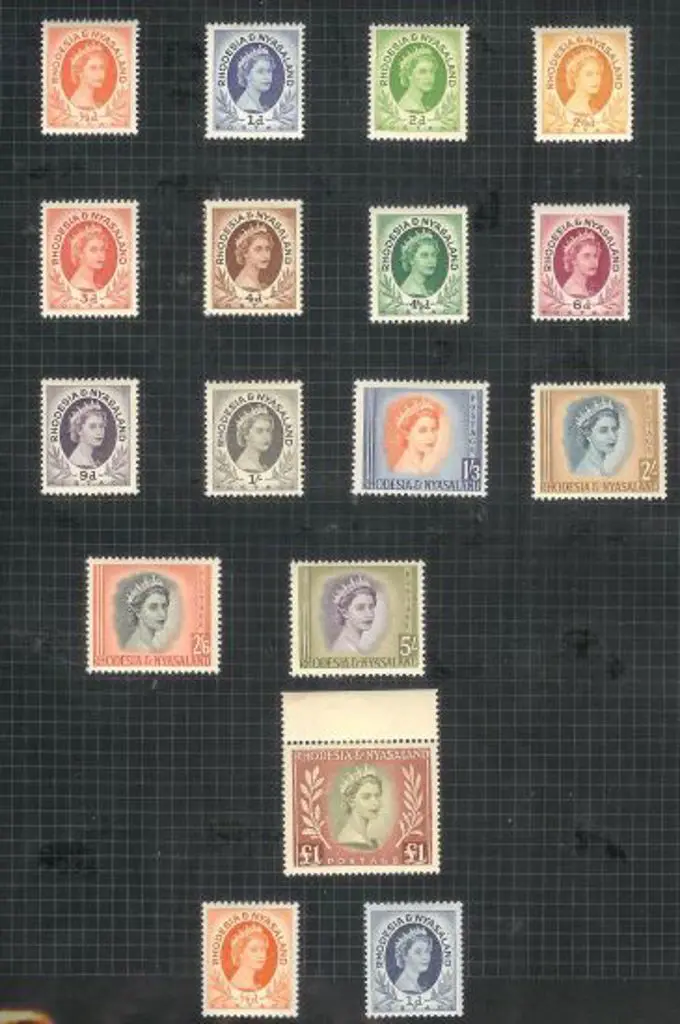 Rhodesia & Nyasaland 1953-1967 incl 1954 to £1 ... Image 1++