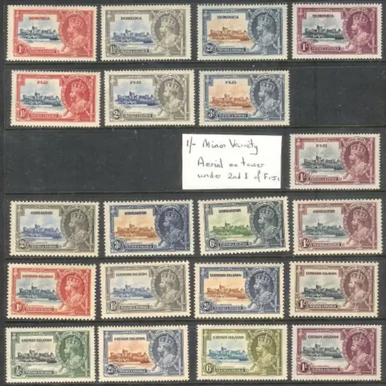 1935 KGV Silver Jubilee Omnibus MLH sets (6) & ...
