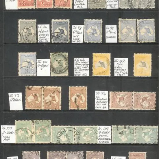Kangaroos on Hagner with vals to 5/- (2). Cond is ...