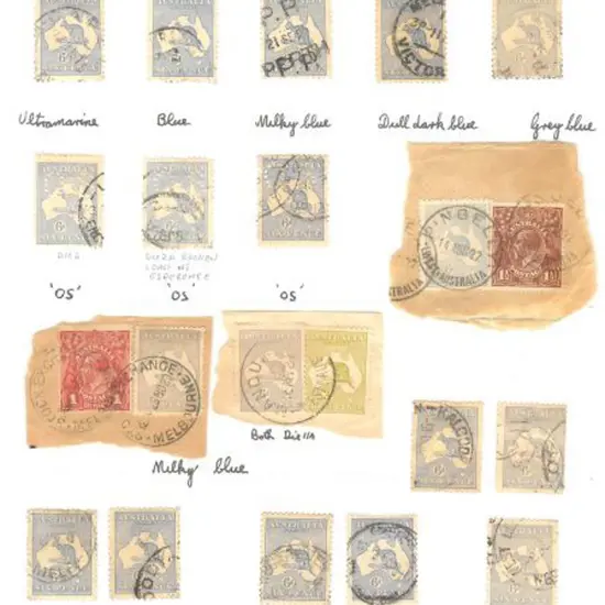 Kangaroos 6d blue study on leaves with 1913 1st ...