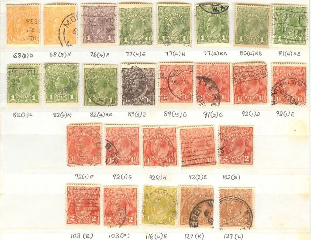 KGV range of used listed varieties annotated on ... Image 1++