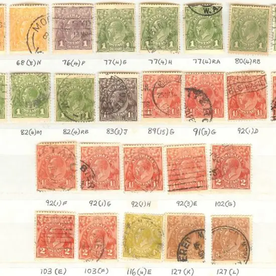 KGV range of used listed varieties annotated on ...