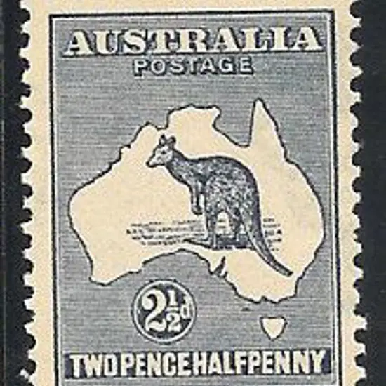 1915 2½d indigo kangaroo. Fresh MUH & well ...