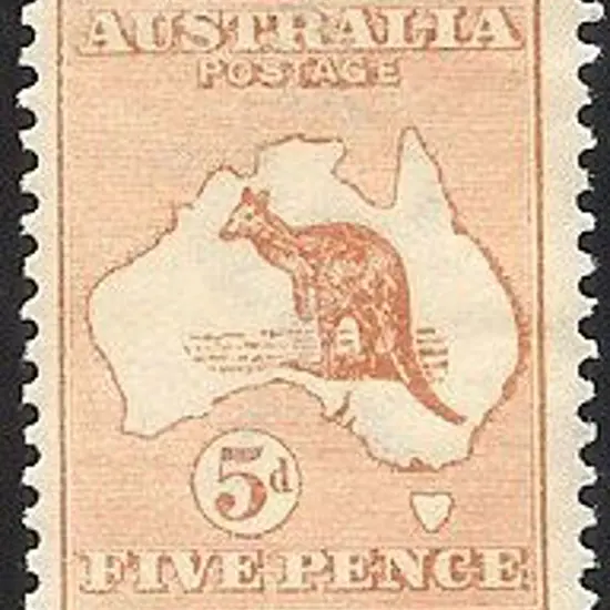 1913 5d chestnut kangaroo Die II. One shortish ...