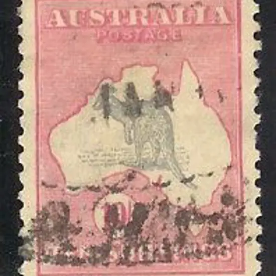 1917 10/- grey & pink kangaroo. Well-centred with ...