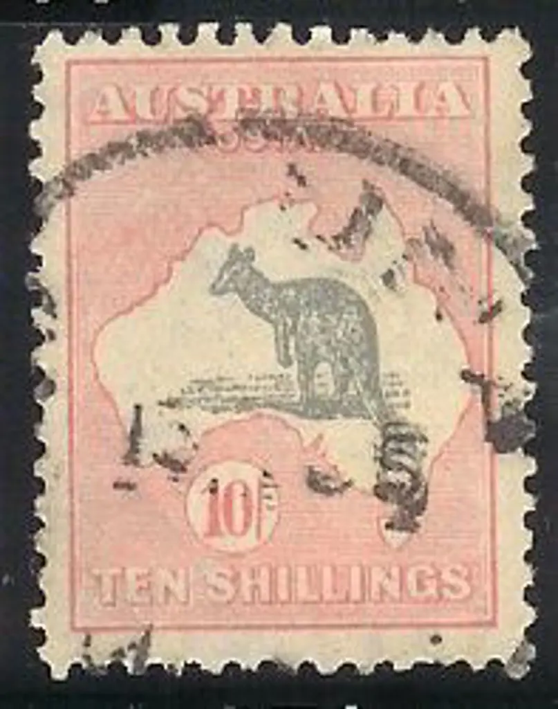 1932 10/- grey & pink kangaroo, well centred but ... Image 1++