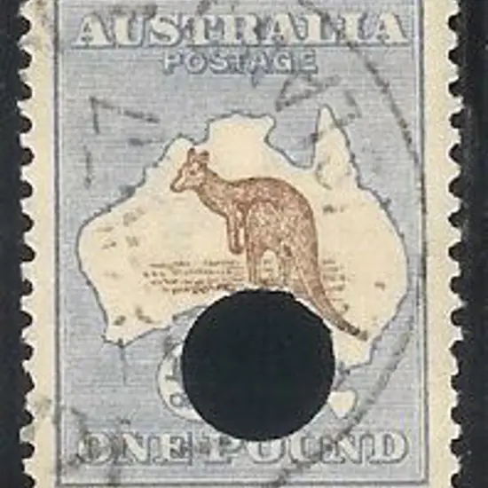 1916 £1 chocolate & dull blue kangaroo with the ...