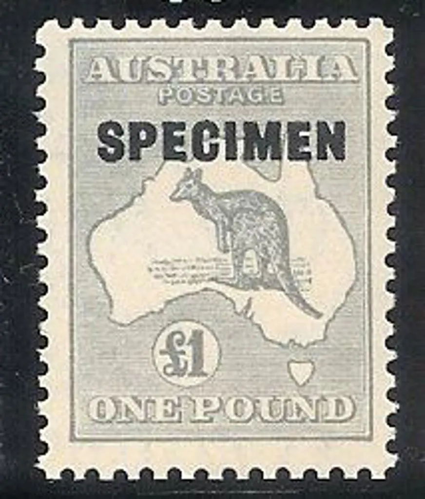 1924 £1 grey kangaroo ovpt SPECIMEN Type C. A ... Image 1++