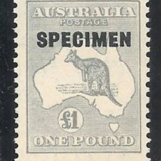 1924 £1 grey kangaroo ovpt SPECIMEN Type C. A ...
