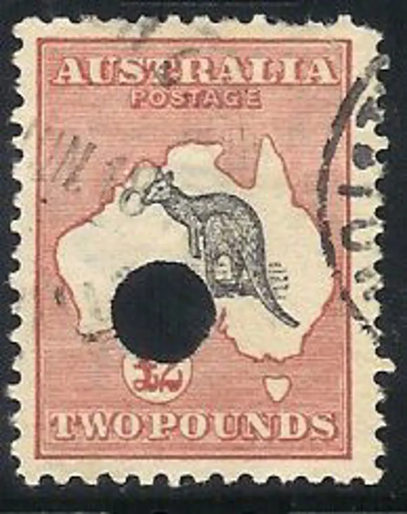 1913 £2 black & rose kangaroo with good colour. ... Image 1++