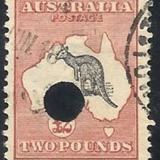 1913 £2 black & rose kangaroo with good colour. ...