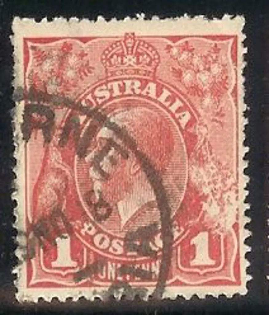 1914/20 1d red KGV smooth paper Die II with 'tin ... Image 1++