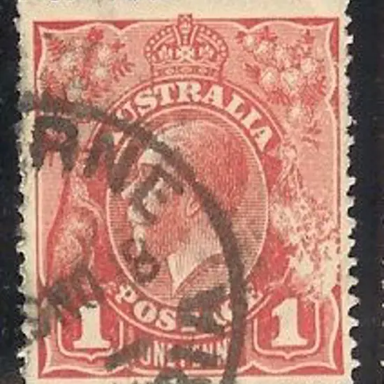 1914/20 1d red KGV smooth paper Die II with 'tin ...