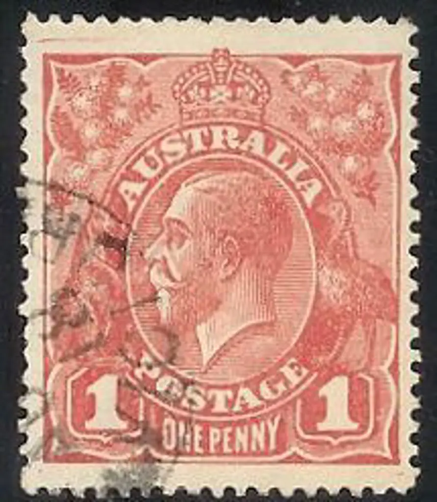 1918 1d Red KGV Die I on smooth paper with 'thin ... Image 1++