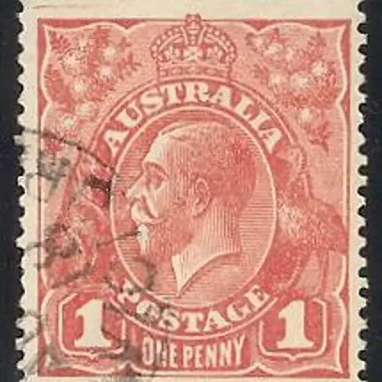 1918 1d Red KGV Die I on smooth paper with 'thin ...