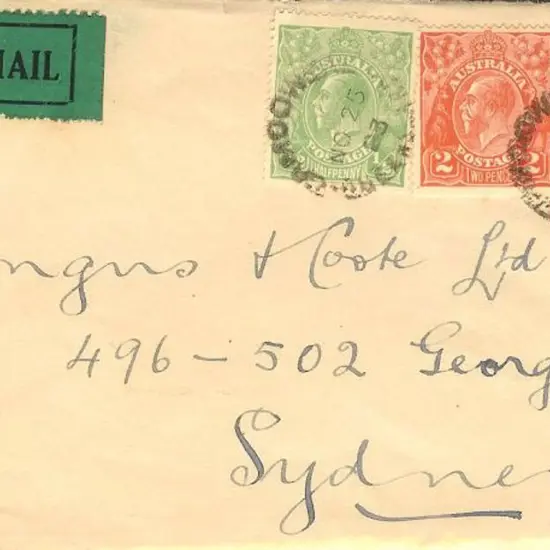 1923 2d KGV opened out PSE uprated with ½d & 2d, ...