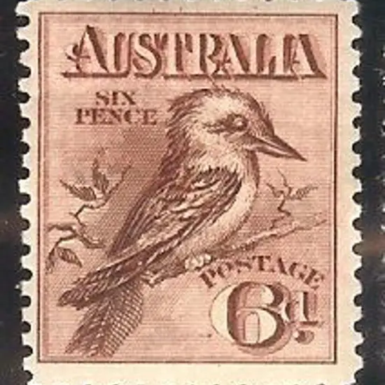 1913 6d claret Kookaburra. Fresh MUH, oval gum ...