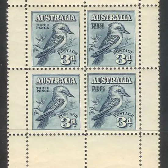 1928 3d blue kookaburra Miniature Sheet. MLH only ...