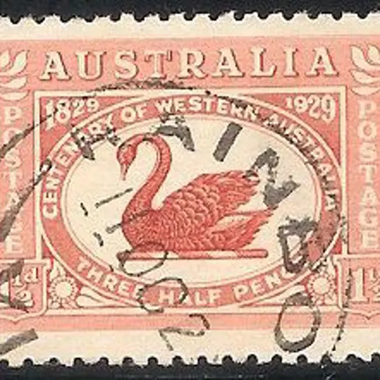 1929 1½d WA Centenary with re-entry. Fine used ...