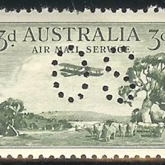 1929 3d Airmails with both frame sizes punctured ...