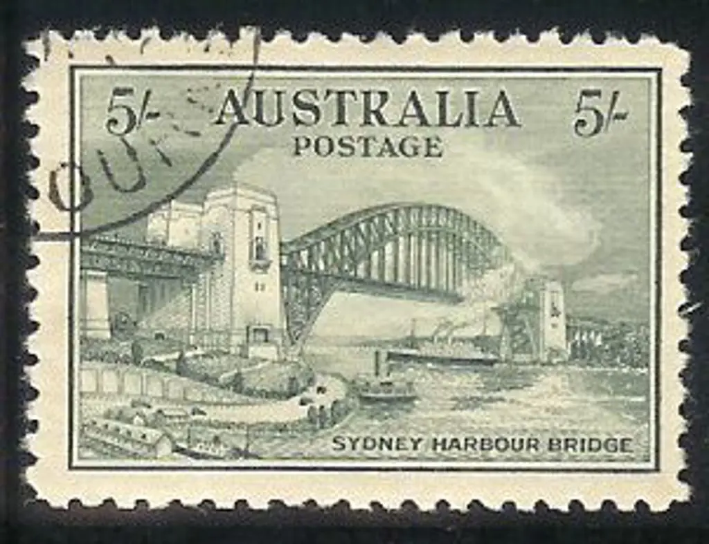 1932 Sydney Harbour Bridge set of 4 to 5/- with 2d ... Image 1++
