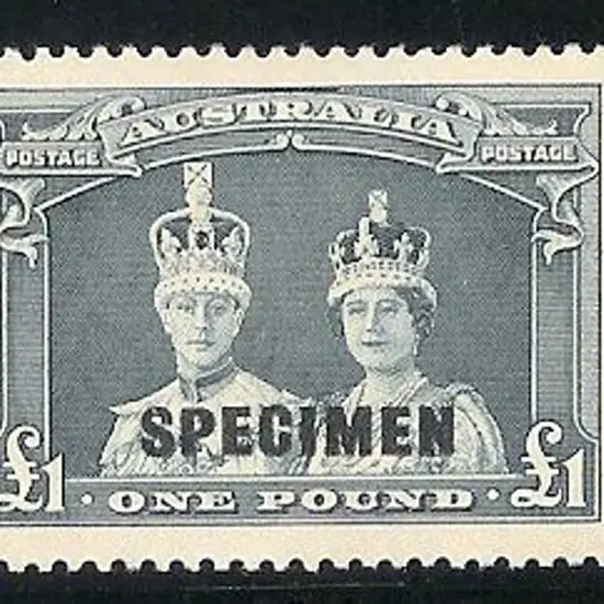 1938 £1 Robes overprinted ''SPECIMEN''. Fresh MLH, ...