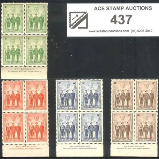 1940 AIF set of 4 to 6d in McCracken imprint ...