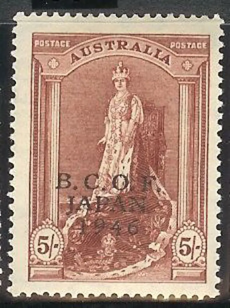 1946 BCOF JAPAN overprints set of 7 to 5/- on ... Image 1++