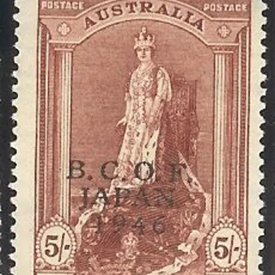 1946 BCOF JAPAN overprints set of 7 to 5/- on ...