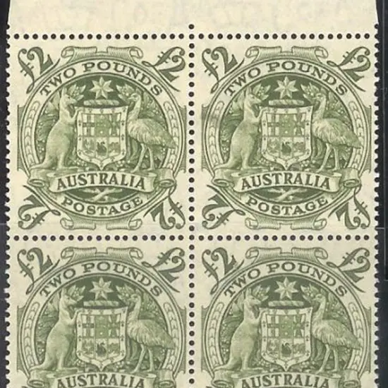 1949/50 Arms set to £2 Arms in selvedge blocks of ...
