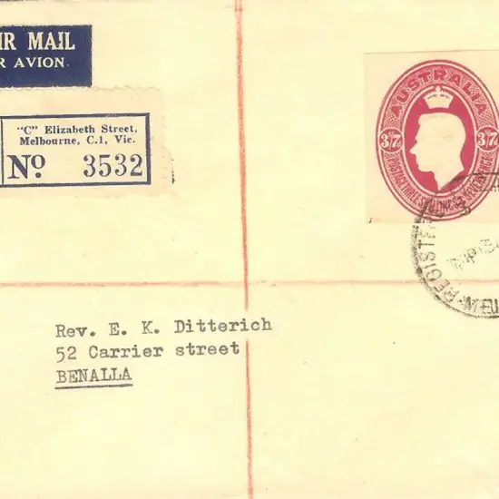 1951 (19th July) Registered Airmail cover ...