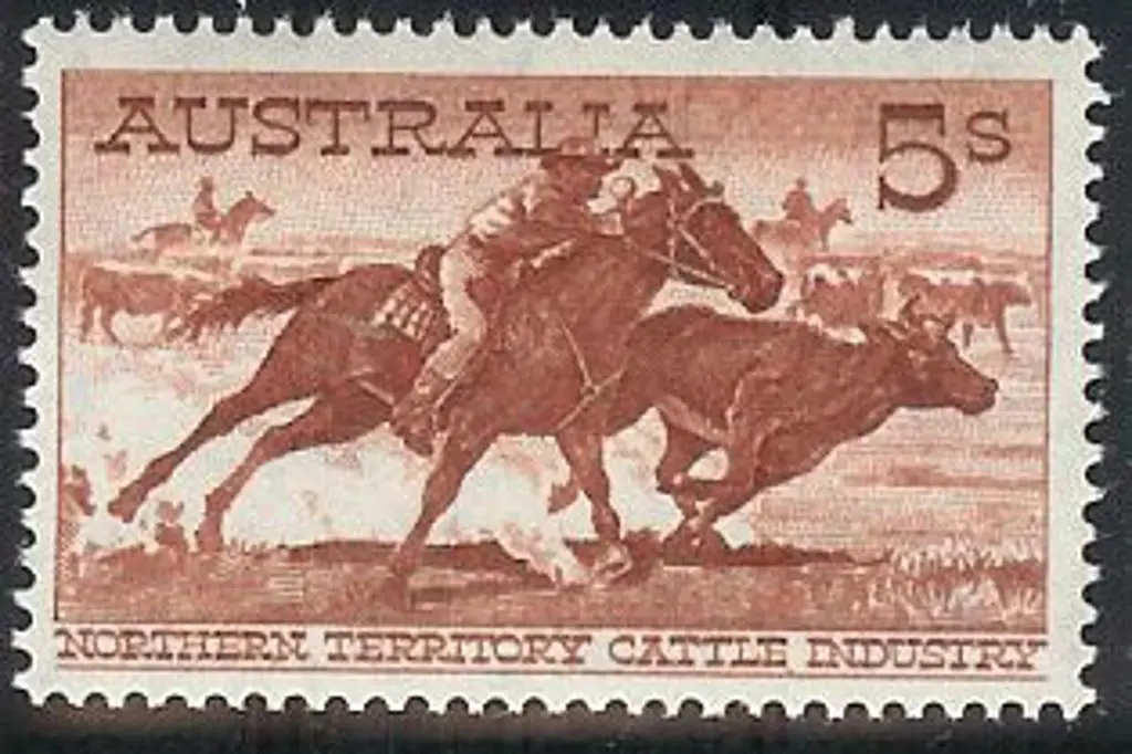 1964 5/- Cattle Stockman on white paper. Fresh MUH ... Image 1++