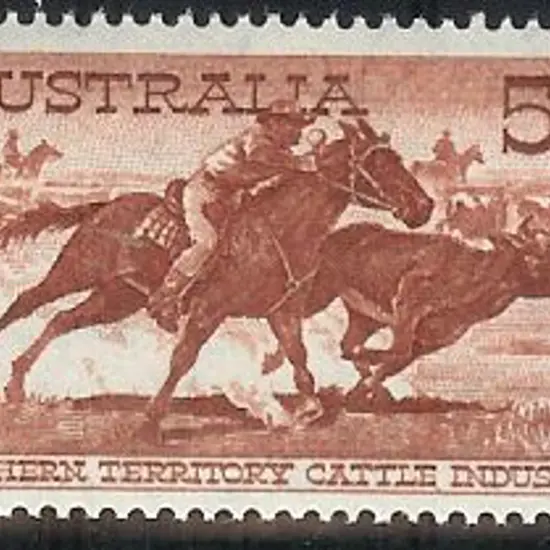 1964 5/- Cattle Stockman on white paper. Fresh MUH ...