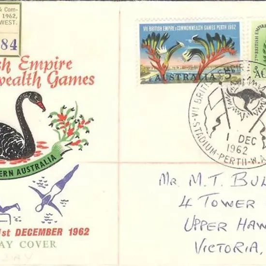 1962 (1st Dec) Commonwealth Games Registered last ...