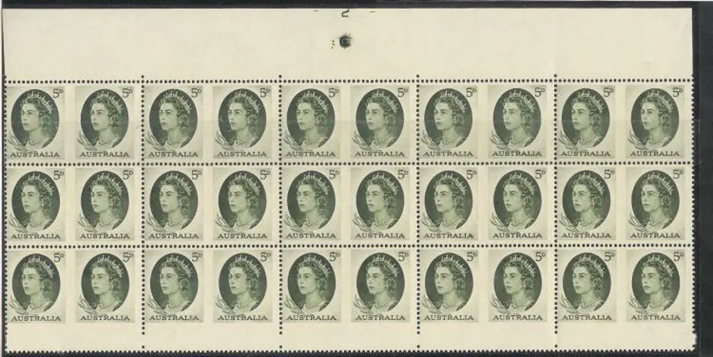1963 5d green ''imperf between'' booklet sheet ... Image 1++