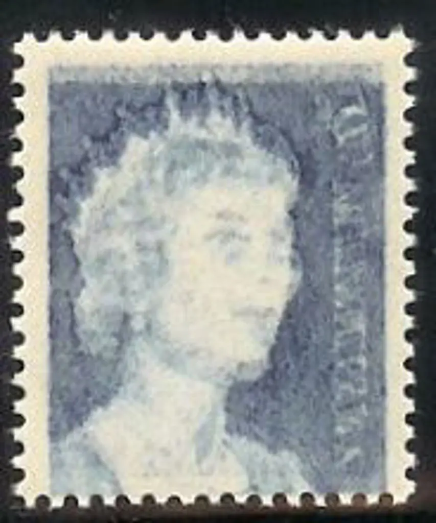 1966 5c blue QEII with strong offset. MUH BW 444c Image 1++