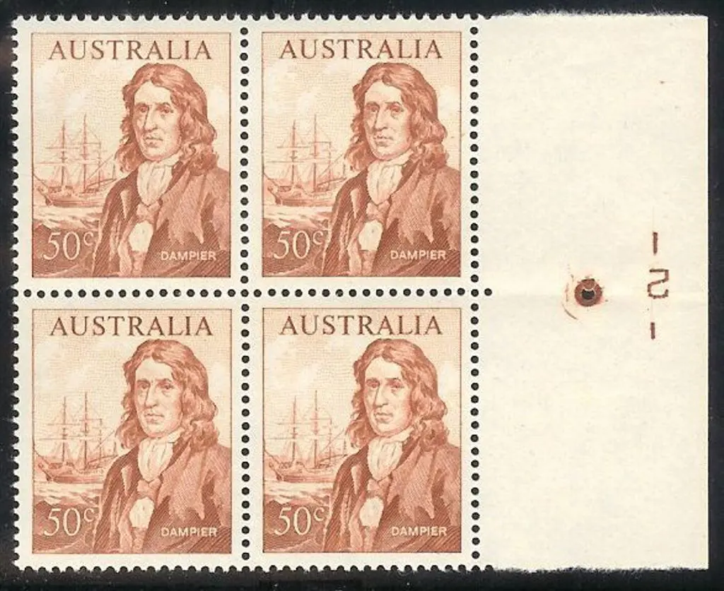 1966 50c Navigator plate 2 (number inverted) block ... Image 1++