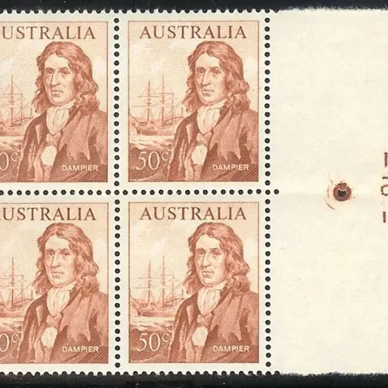 1966 50c Navigator plate 2 (number inverted) block ...