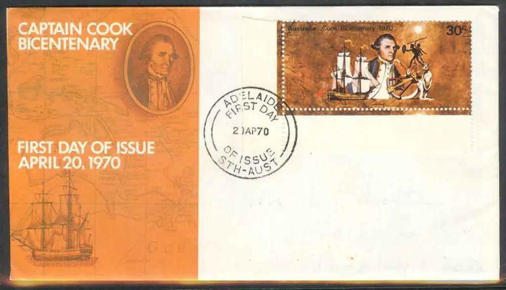 1970 (20th April) 30c Captain Cook on small FDC. ... Image 1++