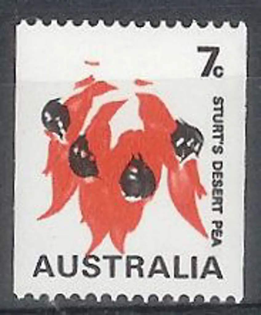 1971 7c Sturts Desert Pea coil with missing buff & ... Image 1++