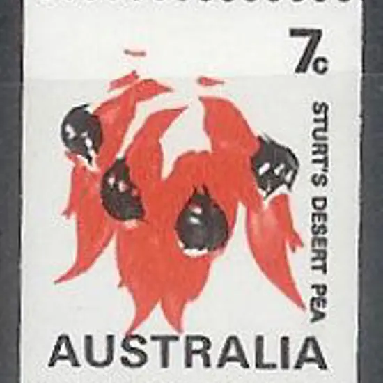1971 7c Sturts Desert Pea coil with missing buff & ...