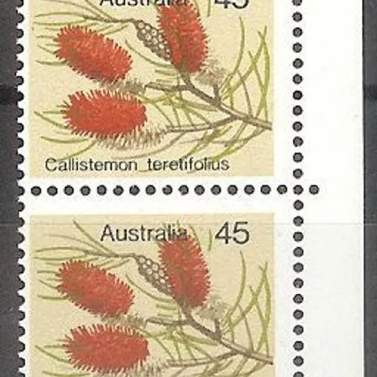 1975 45c Wildflower with misplaced dull vermilion ...