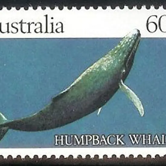 1982 60c Humpback Whale trial printing with solid ...