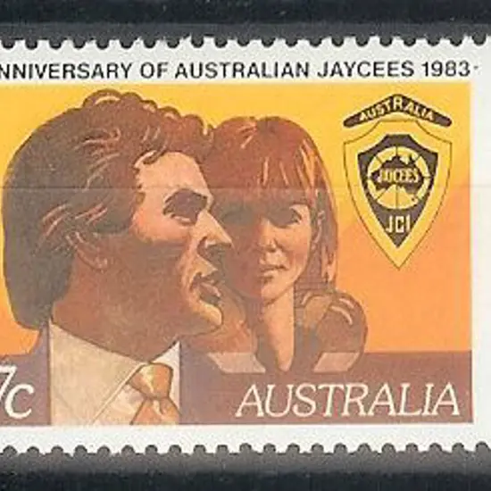 1983 27c Jaycees with misplaced perforations. MUH ...