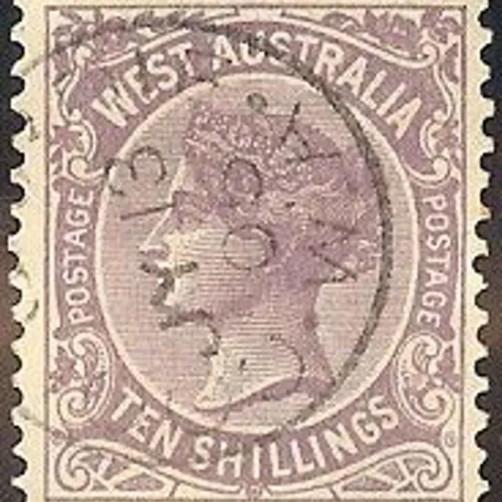 1902 10/- deep mauve. Minor toning on lower perfs. ...