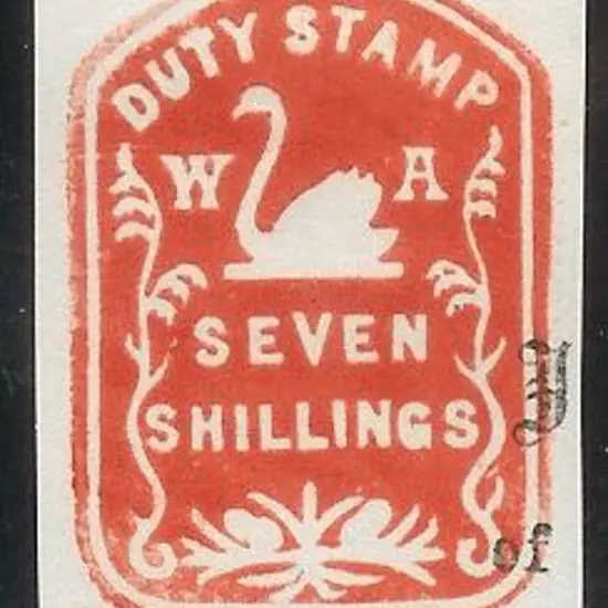 1905 7/- Impressed Duty Stamp in red.